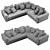  Sleek Flexform Lario Sofa: Modern Design, High Quality 3D model small image 3