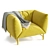 Modern Velvet Accent Chair 3D model small image 1