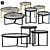 Modern Aula Coffee Table Set 3D model small image 1