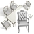 Capitonne Liberty Armchair & Table Set 3D model small image 3