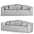 Bronze Brushed Patina Leather Sofa 3D model small image 2