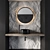 Gray Rock Wall Bathroom Furniture 3D model small image 1