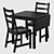 Nordviken: Foldable Table & Chairs 3D model small image 1