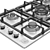 90cm 5-Burner Lateral Control Wok Burner 3D model small image 2