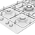 90cm 5-Burner Lateral Control Wok Burner 3D model small image 3