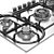 High-Performance 5-Burner Wok Burner 3D model small image 2