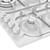 60 4-Burners Wok Burner: Powerful and Efficient 3D model small image 3