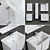 Modern Stone Bathroom Furniture Set 3D model small image 2