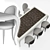 Feathered Elegance: Merveille Dining Set 3D model small image 3