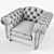 Windsor Velvet Accent Chair 3D model small image 3