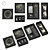 Raumplus Black Wood Interior Box Set 3D model small image 1