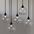 Sleek Black Pendant Light: Firefly 5 Bulb 3D model small image 1