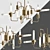 Transit 8-Light Gold Chandelier 3D model small image 1