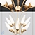 Elegant Aged Brass Chandelier 3D model small image 1