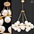 Elegant Satin Gold Chandelier 3D model small image 1