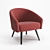 French Fabric Stylish Dining Chair 3D model small image 1