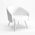 French Fabric Stylish Dining Chair 3D model small image 2