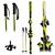 Extreme Ski Set: Skis and Sticks 3D model small image 1