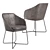 Modern Ribbon Dining Armchair 3D model small image 1