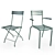 Foldy Metallic Outdoor Furniture 3D model small image 2