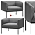 Modern Leather and Felt Lounge Chair 3D model small image 1