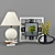 Elegant Decor Set: Lamp, Books, Clock, Vase 3D model small image 1