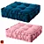 Contemporary Cotton Futon Pillow 3D model small image 2