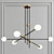 Modern Black and Brass Vector Pendant Chandelier 3D model small image 2