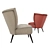 La Redoute Franck Linen Accent Chair 3D model small image 3