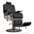 Sleek Black Lord MD-600: Professional Barber Chair 3D model small image 1