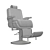 Sleek Black Lord MD-600: Professional Barber Chair 3D model small image 3