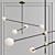 Sleek Metal and Brass Pendant Light 3D model small image 1
