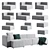 Modular Mags Sofa in Green & Grey 3D model small image 2