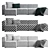 Modular Mags Sofa in Green & Grey 3D model small image 3