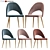 Gloria Blue & Antique Brass Dining Chair: Modern Elegance 3D model small image 1