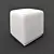 FORLI Pouf by FRATELLI BARRI: Black Gloss Lacquer 3D model small image 3