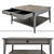 Sleek Glass Grey 93x93 Coffee Table 3D model small image 1