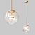 Elegant Matte Gold Pendant Light 3D model small image 1