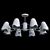 Freya Manon Silver Metal Chandelier 3D model small image 3