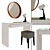 Sleek White Dressing Table Set 3D model small image 1