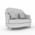 LCI Decora Vanity V019L - Stylish Two-Seater Sofa 3D model small image 3
