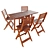 Foldable Outdoor Dining Set 3D model small image 1