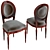 Elegant Louis XVI Emerald Chairs 3D model small image 1