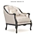 Luxurious Leather Claude Armchair 3D model small image 1