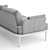 Pedrali Reva Fabric Metal Sofa 3D model small image 2
