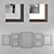 Walnut Frame Set - 7-Piece Wall Frame 3D model small image 2