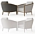 French Contemporary Barrelback Chair 3D model small image 2