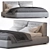 Caresse King Size Bed 3D model small image 1