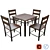 Modern Mercer Counter Height Dining Set 3D model small image 1