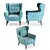 Retro-Chic Henry Armchair 3D model small image 1